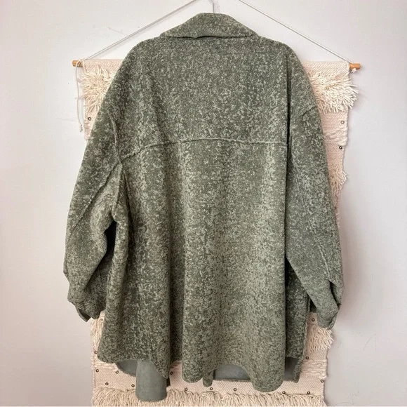 ASOS Design Curve Teddy Trench Coat Green Plus Size 24 - Picture 8 of 8